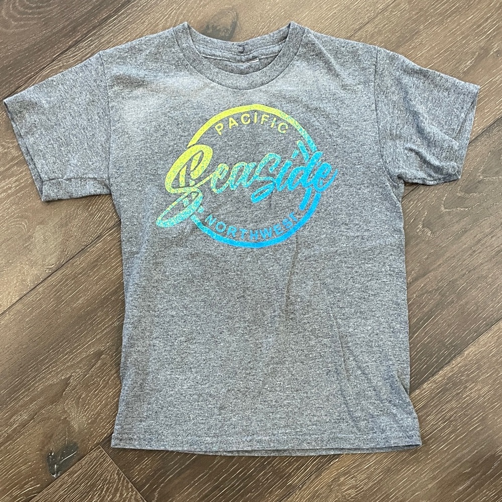 Gray T-Shirt with Pacific Seaside Graphic